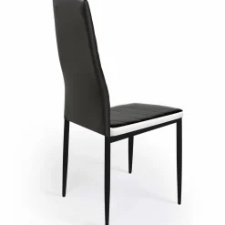Chaises de salle à manger noires avec bandeau blanc