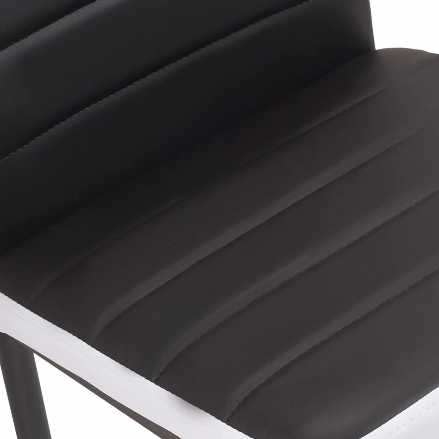 Chaises de salle à manger noires avec bandeau blanc