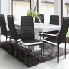 Chaises de salle à manger noires et blanches ROMANE