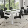Chaises de salle à manger noires liseré blanc