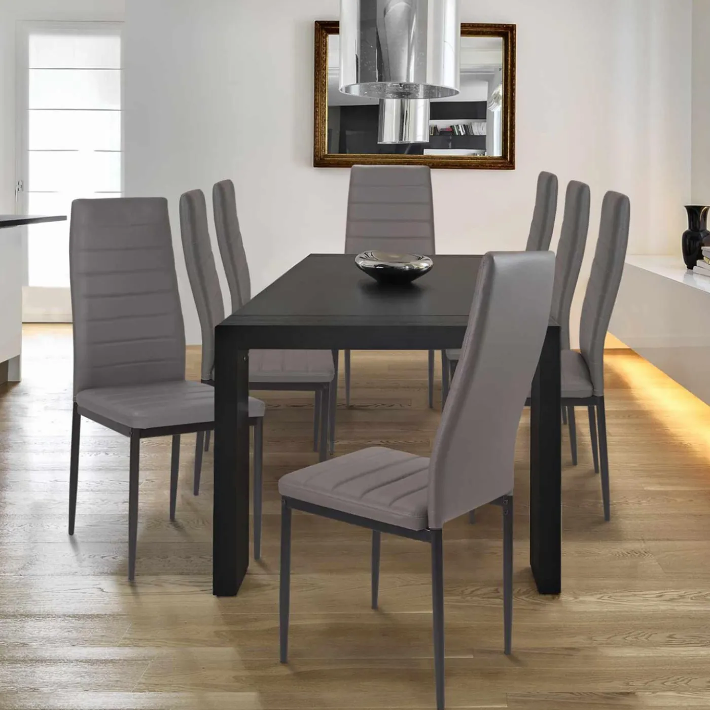 Chaises de salle à manger grises ROMANE