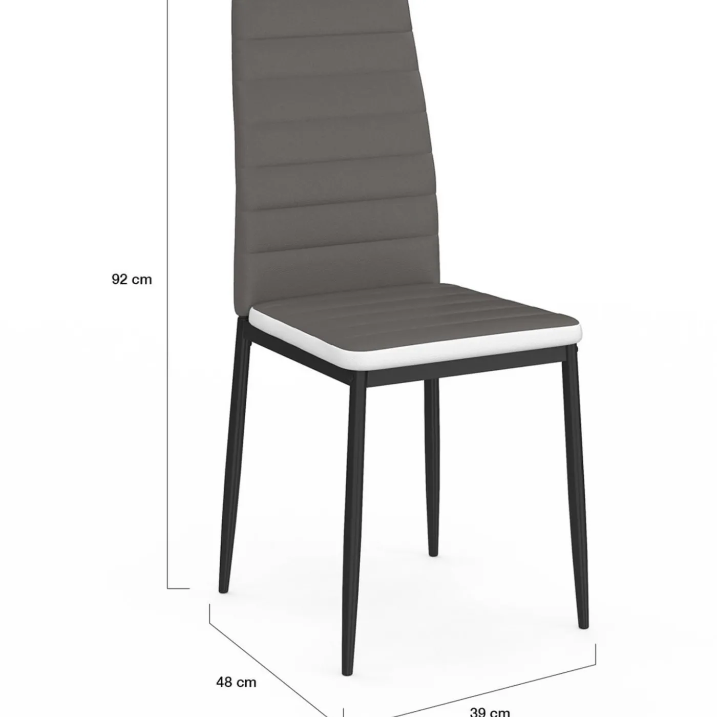 Chaises de salle à manger grises et blanches ROMANE
