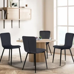 Chaises design en velours gris foncé x4