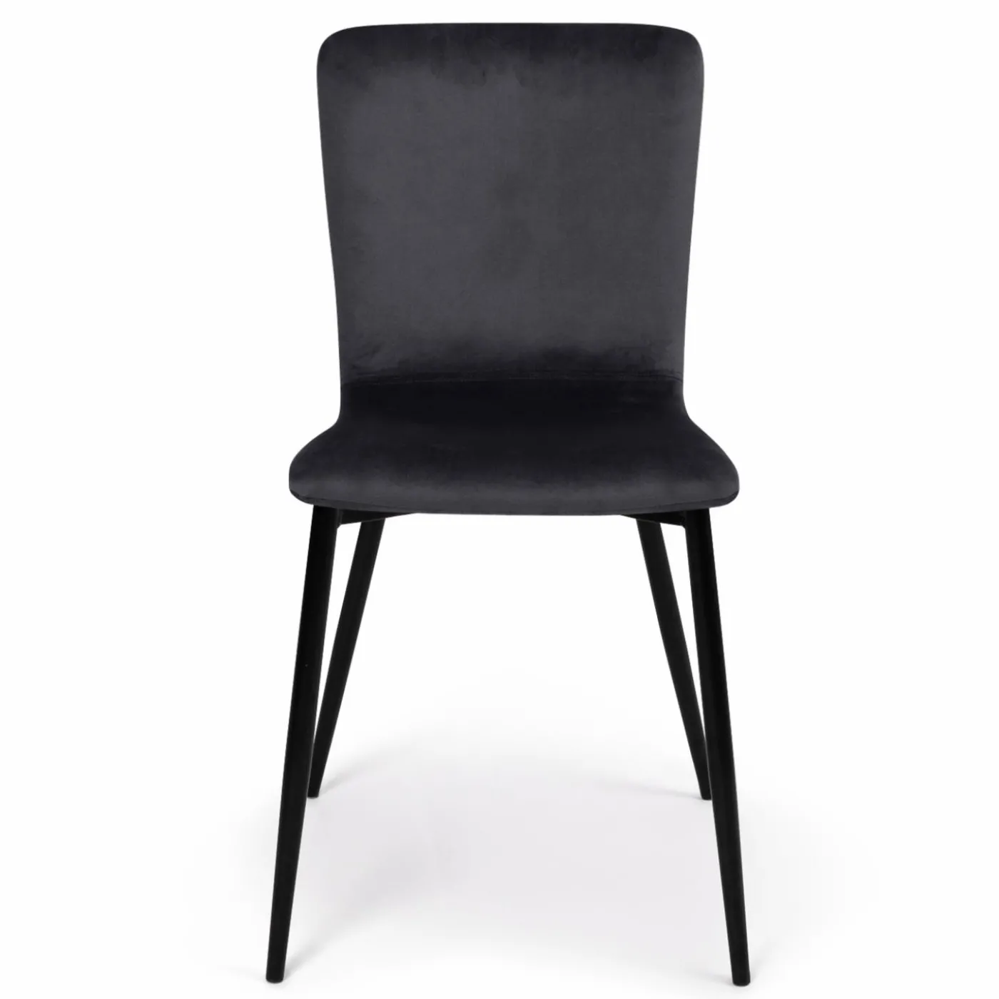 Chaises design en velours gris foncé x4