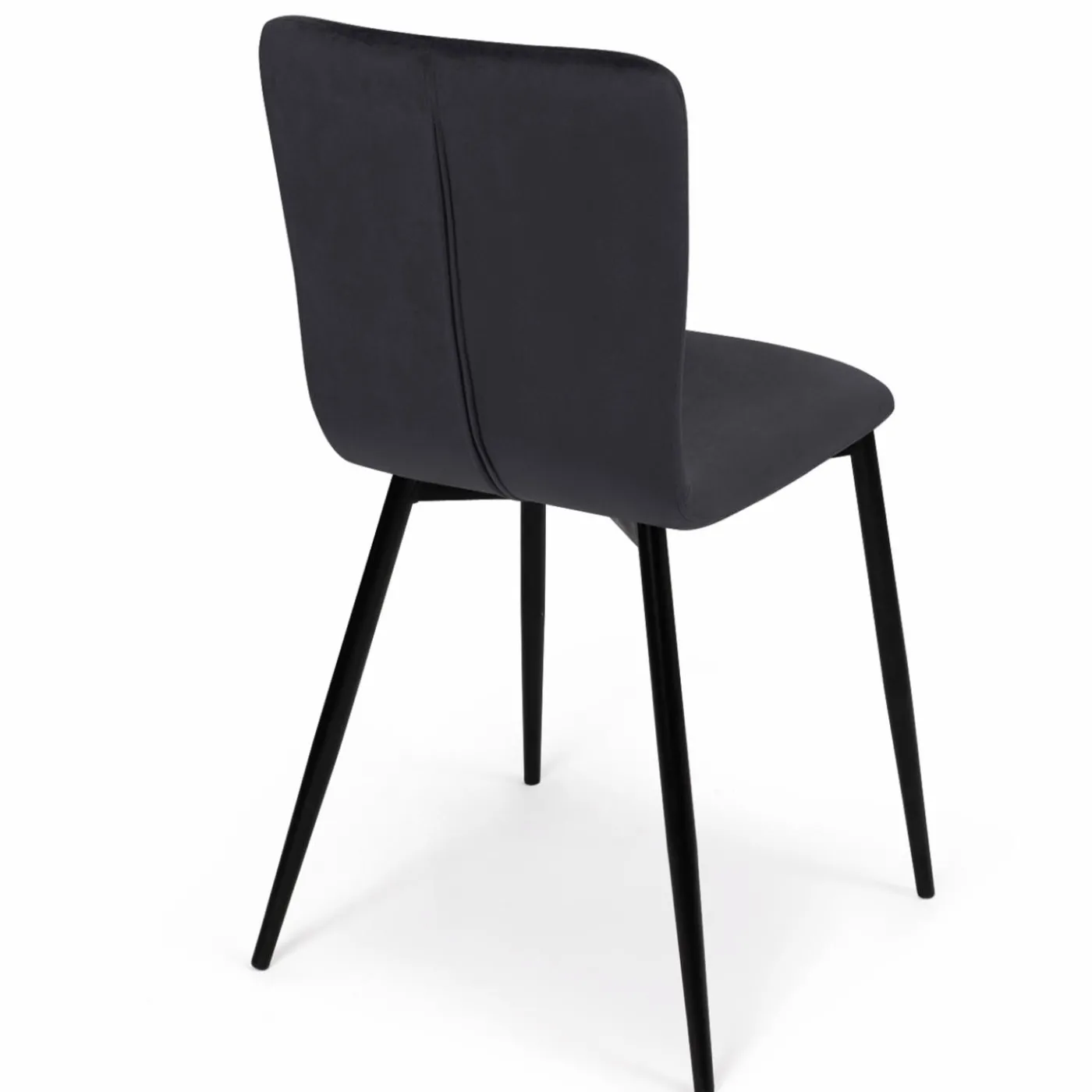 Chaises design en velours gris foncé x4