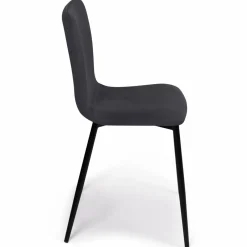 Chaises design en velours gris foncé x4