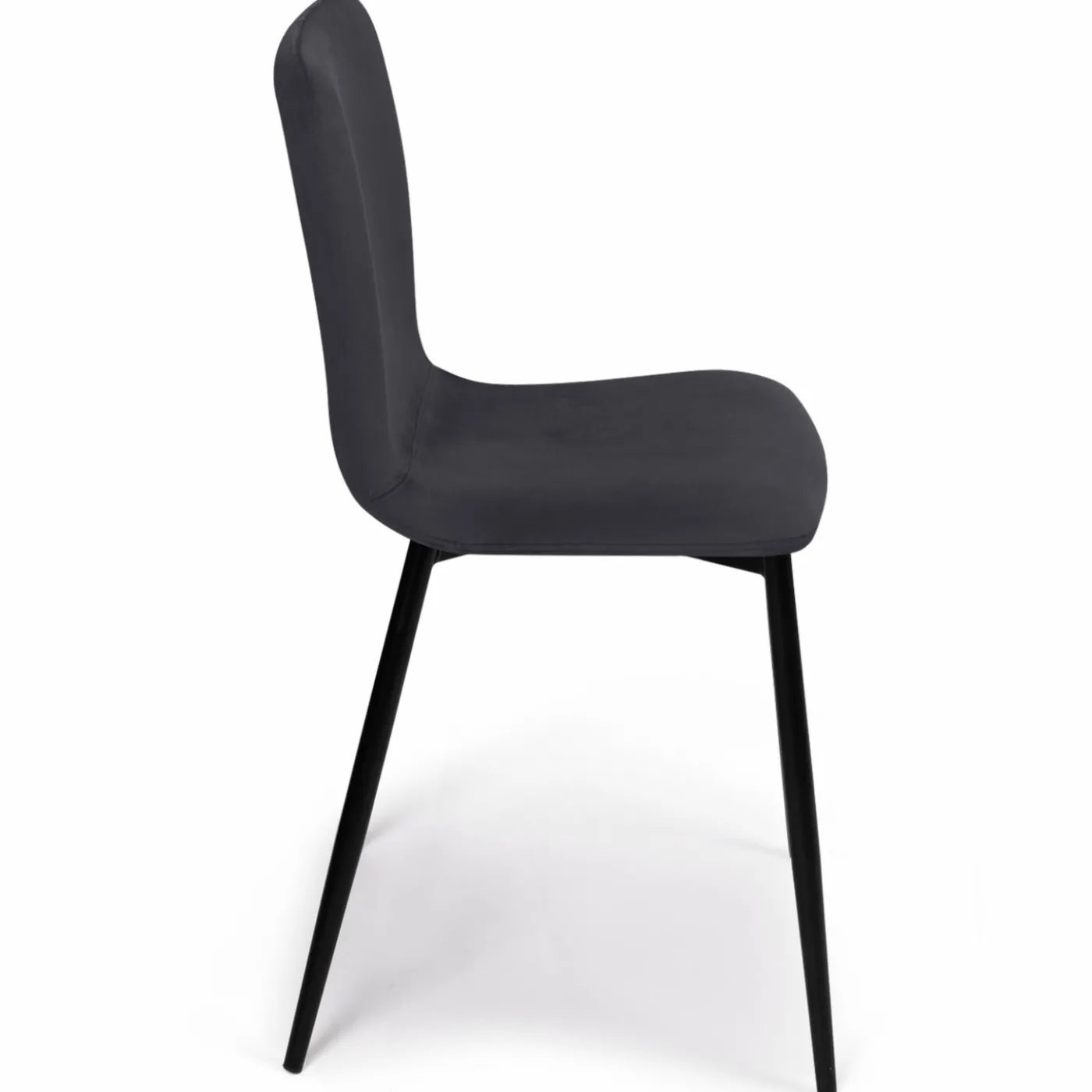 Chaises design en velours gris foncé x4
