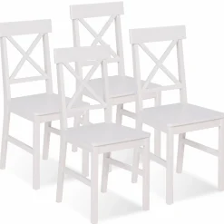 Chaises en bois blanc lot de 4