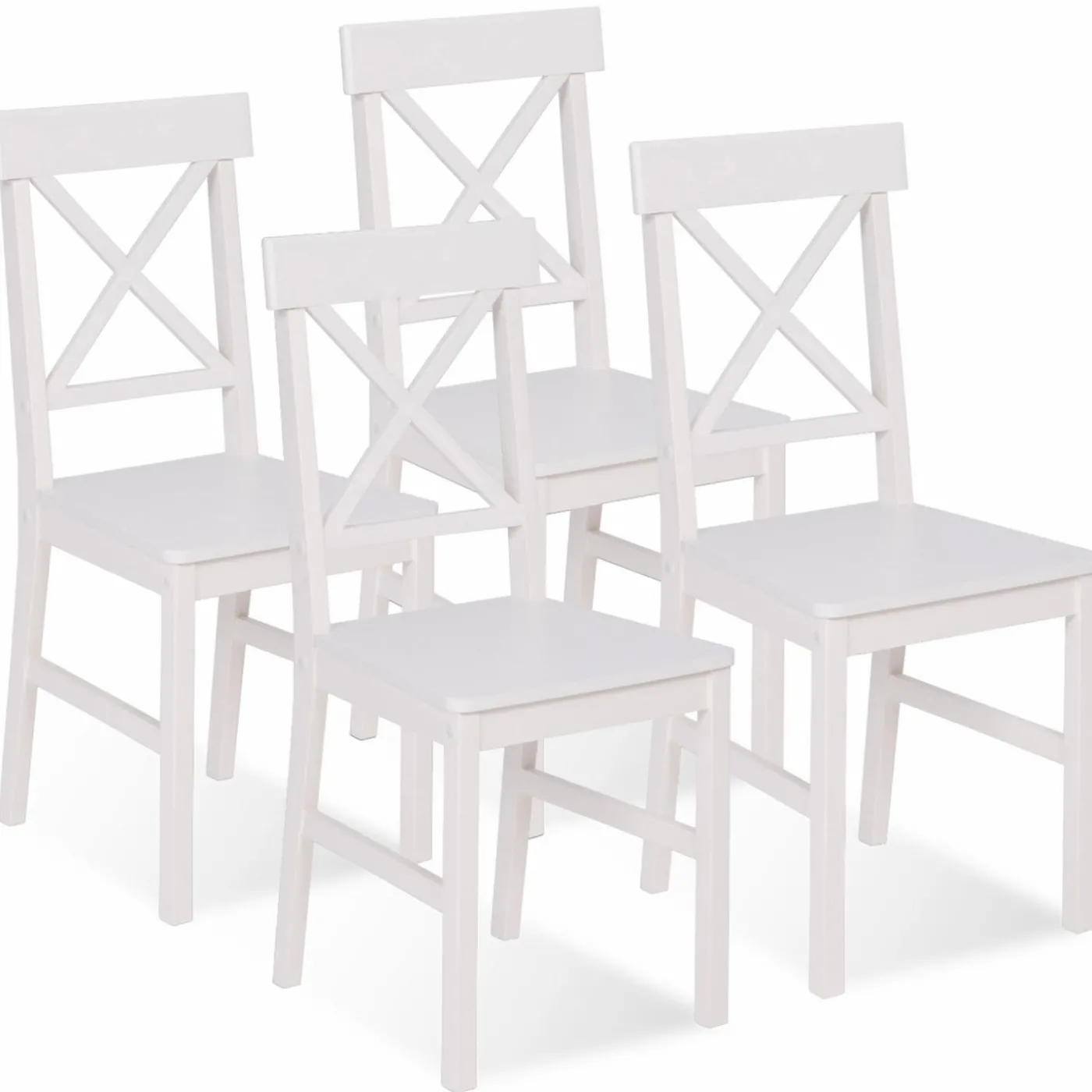 Chaises en bois blanc lot de 4