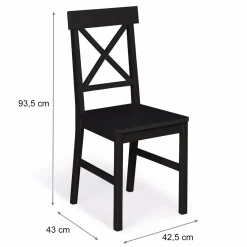 Chaises en bois noir lot de 4