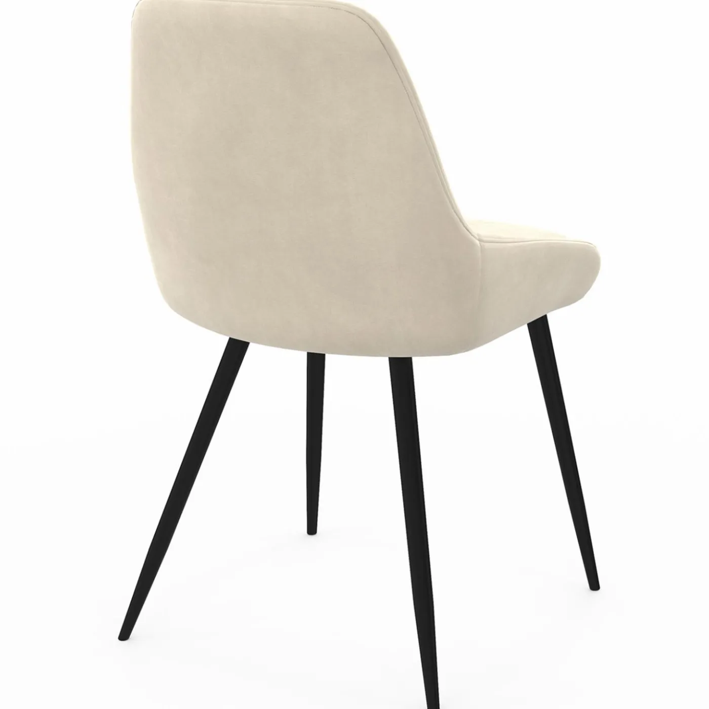 Chaises en velours beige avec demi-accoudoirs