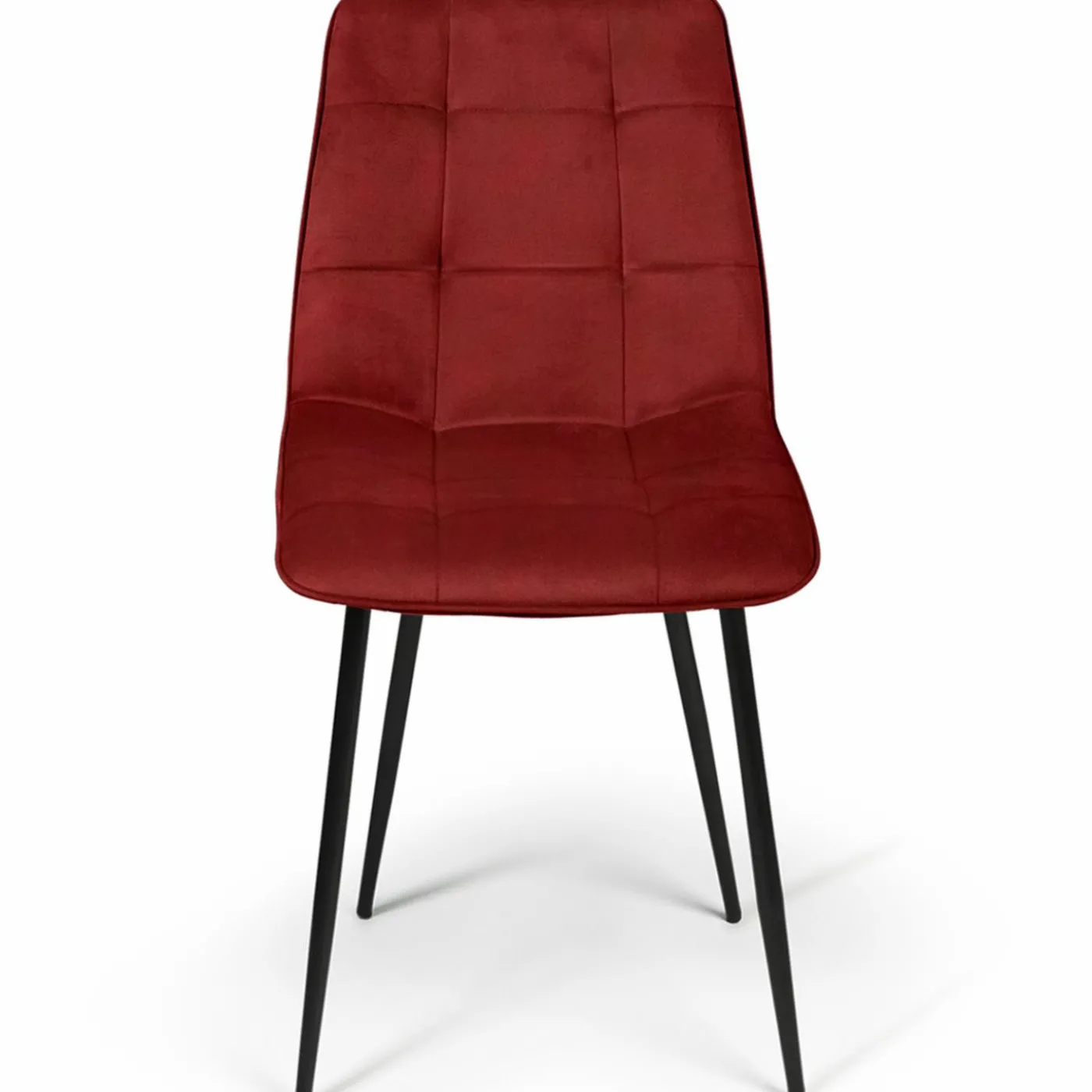 Chaises en velours mix color (bordeaux, gris et jaune) : lot de 4