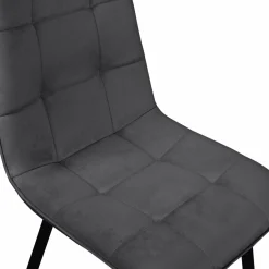 Chaises en velours mix color (bordeaux, gris et jaune) : lot de 4
