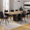 Chaises grises liseré marron pieds araignée pour salle à manger