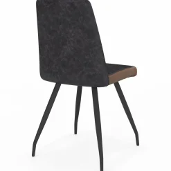 Chaises grises liseré marron pieds araignée pour salle à manger