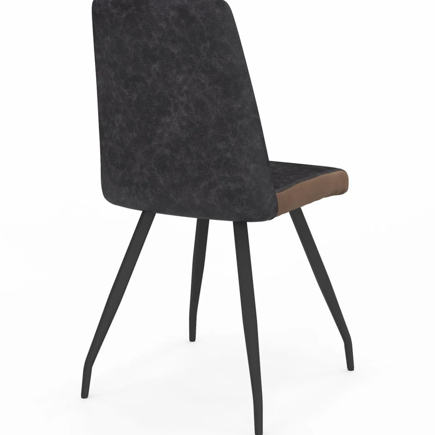 Chaises grises liseré marron pieds araignée pour salle à manger