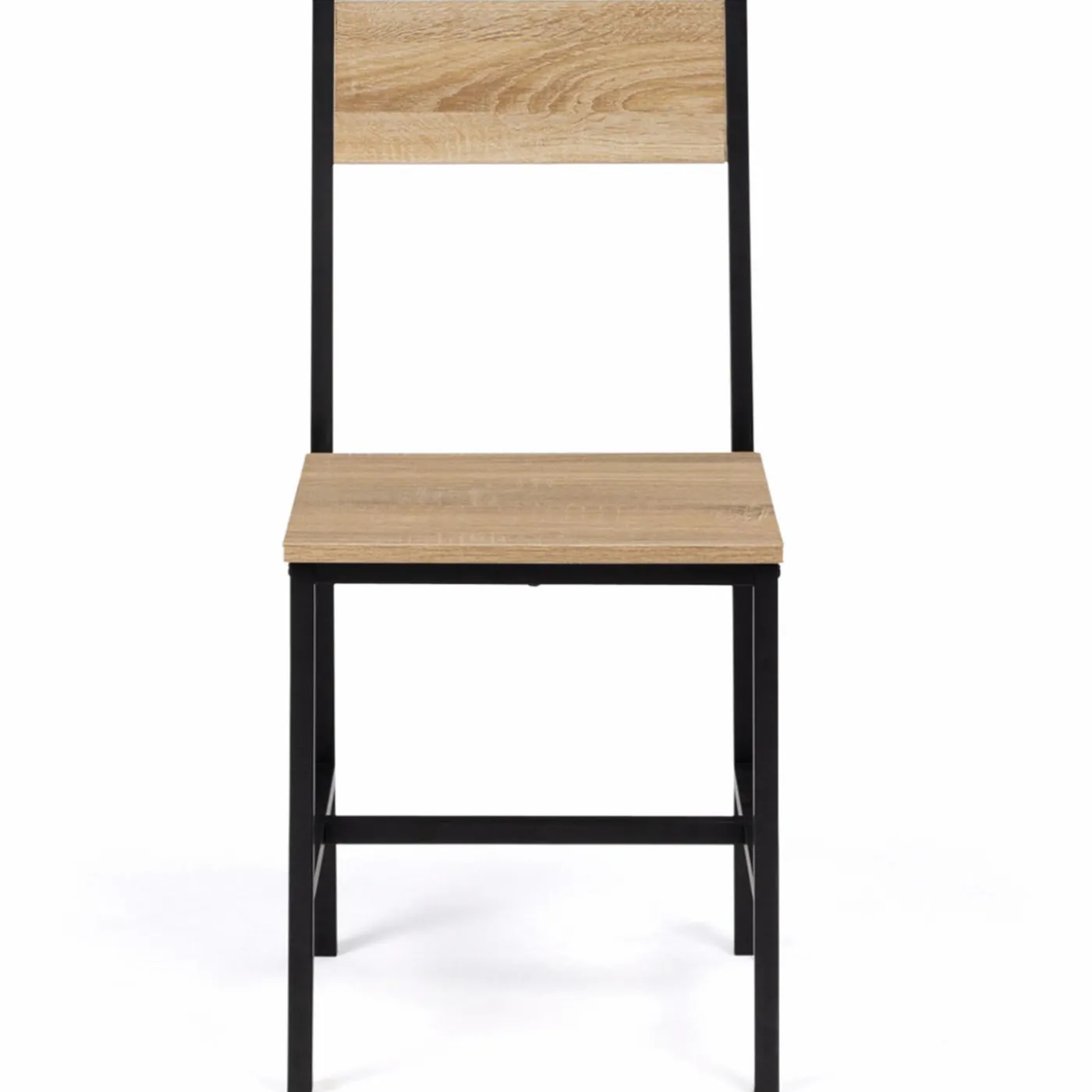 Chaises industrielles bois et métal : lot de 4