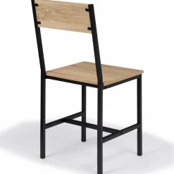 Chaises industrielles bois et métal : lot de 4