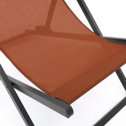 Chaises longues terracotta pliables