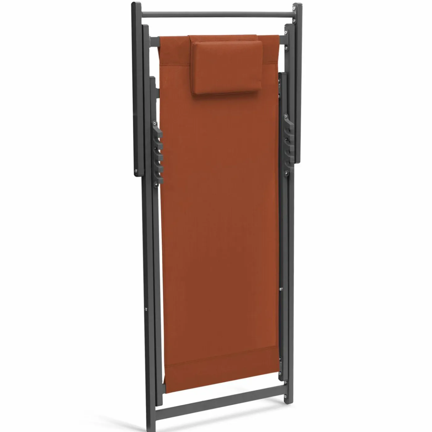 Chaises longues terracotta pliables