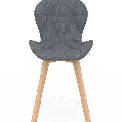 Chaises matelassées en tissu gris foncé pour salle à manger