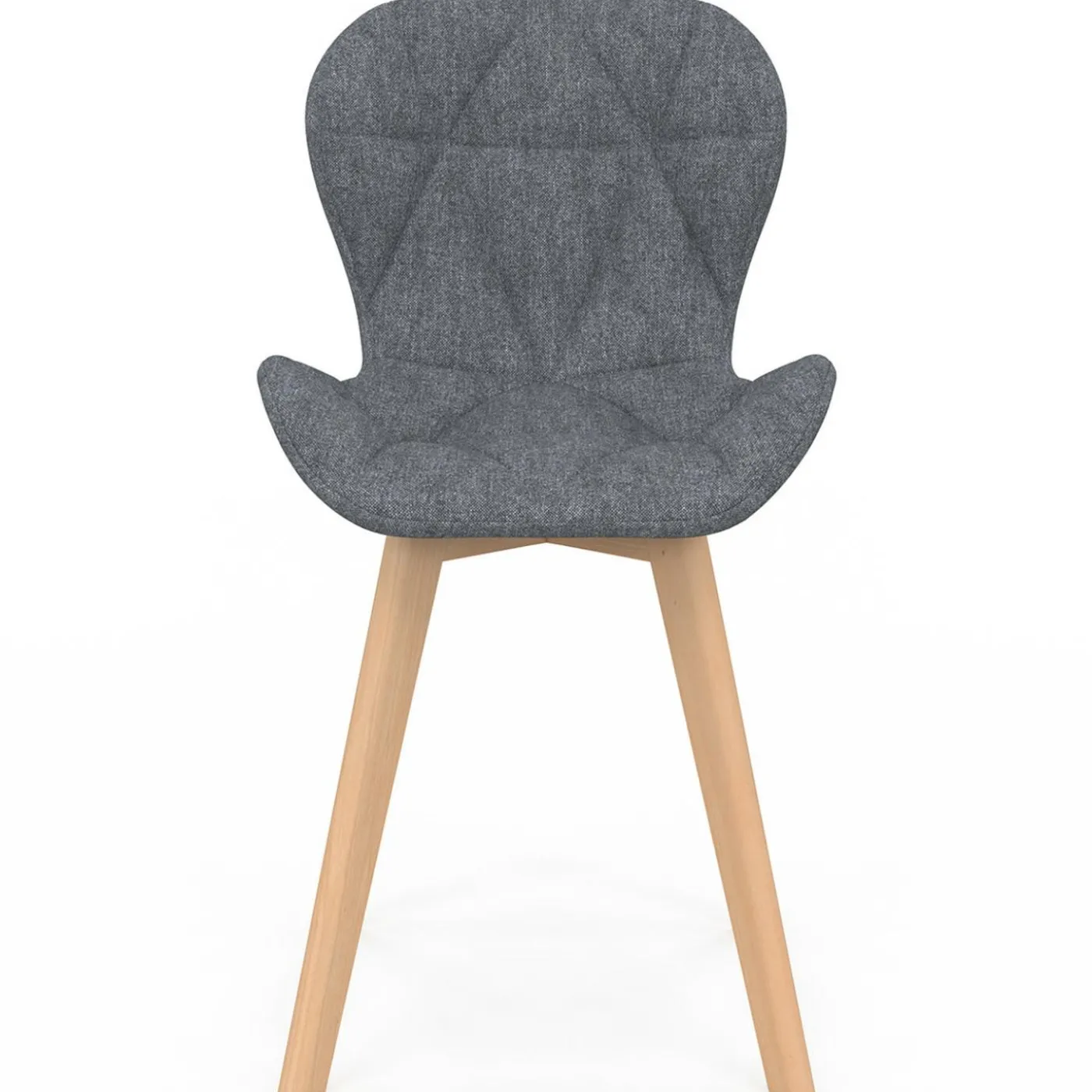 Chaises matelassées en tissu gris foncé pour salle à manger