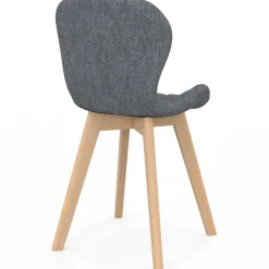 Chaises matelassées en tissu gris foncé pour salle à manger