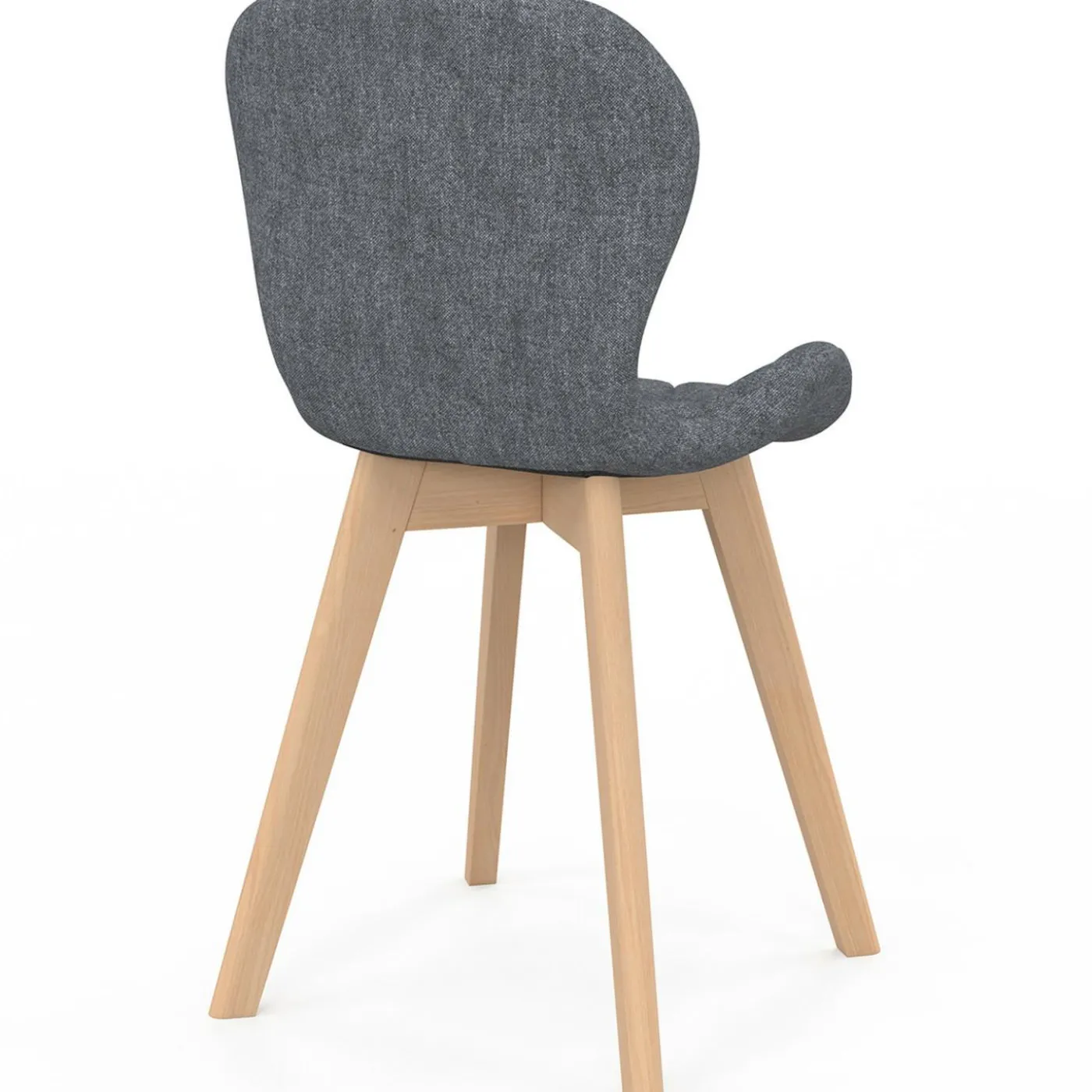 Chaises matelassées en tissu gris foncé pour salle à manger