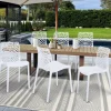 Chaises nid d'abeille blanc : lot de 6