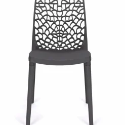 Chaises nid d'abeille gris anthracite : lot de 6