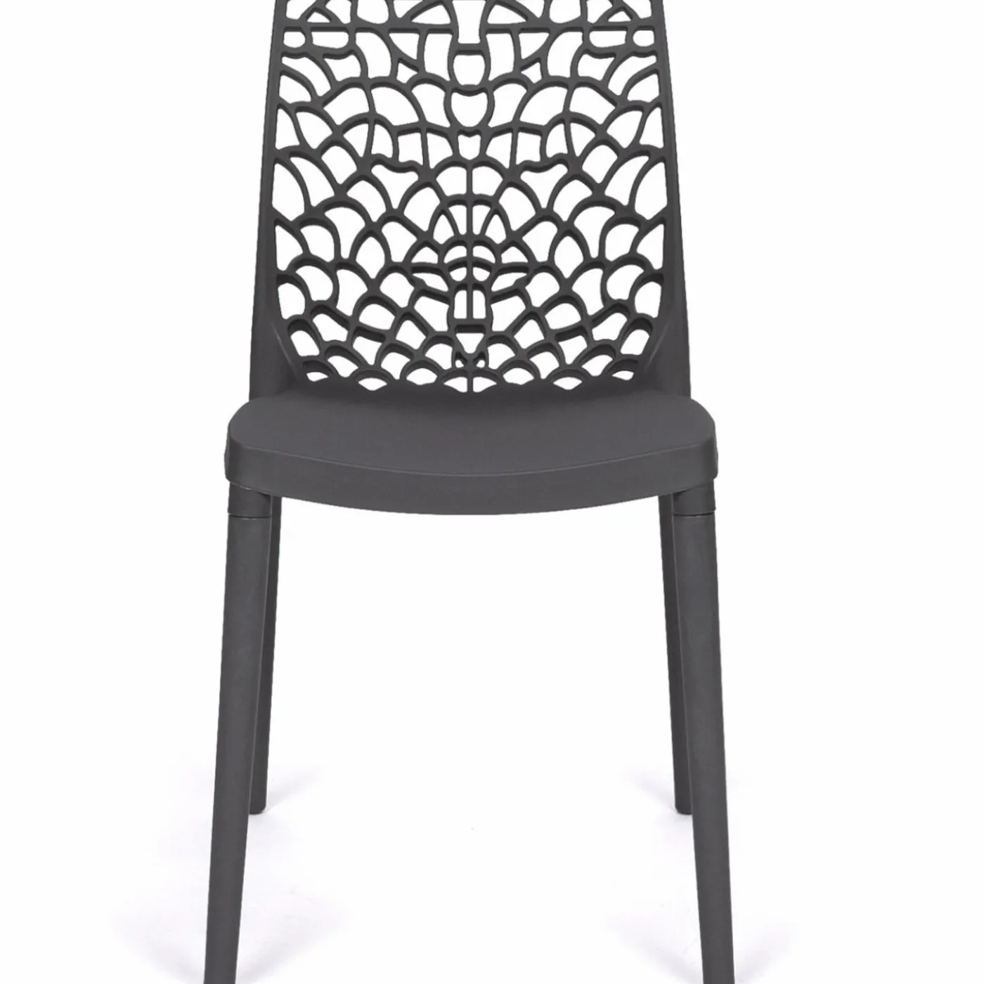 Chaises nid d'abeille gris anthracite : lot de 6