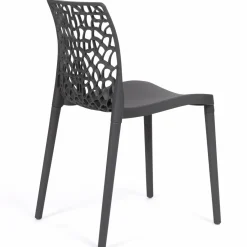 Chaises nid d'abeille gris anthracite : lot de 6
