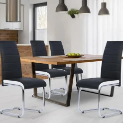 Chaises noires et blanches design pour salle à manger MIA