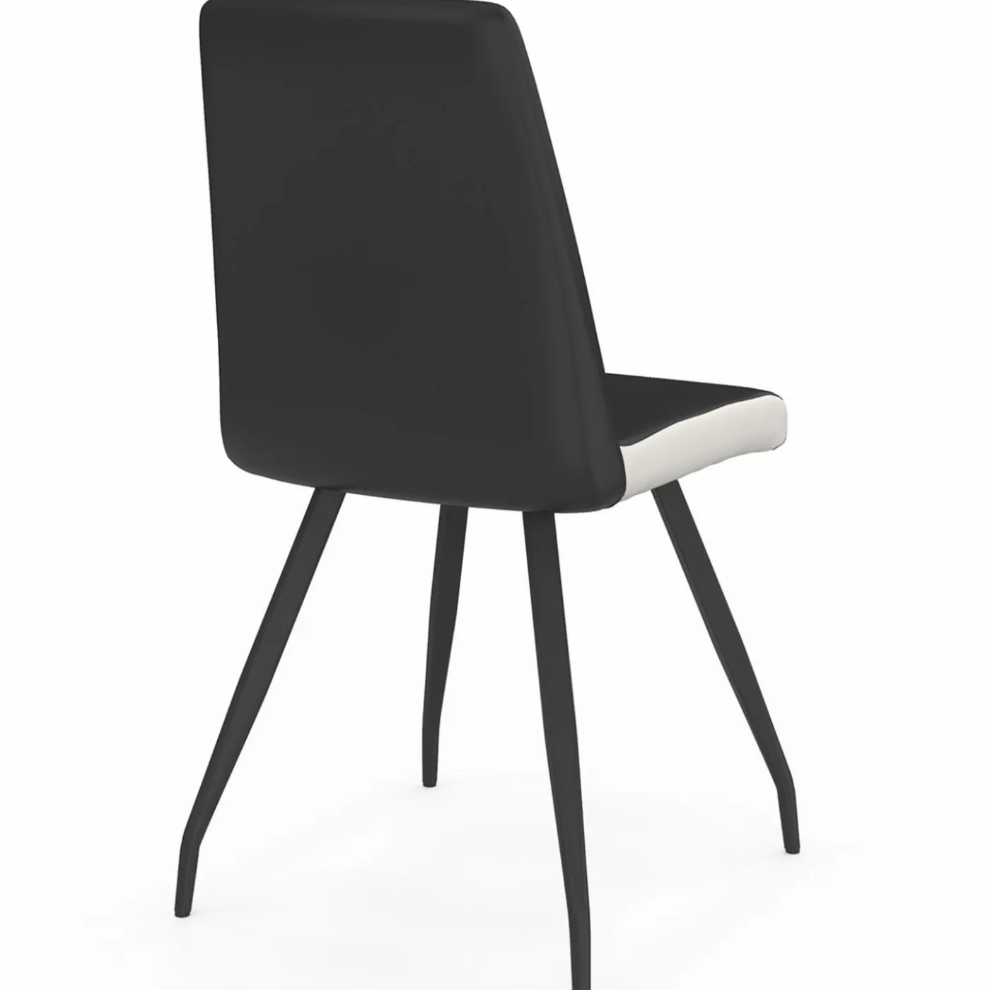Chaises noires liseré blanc pieds araignée pour salle à manger