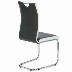 Chaises pieds métal chromé blanches et grises