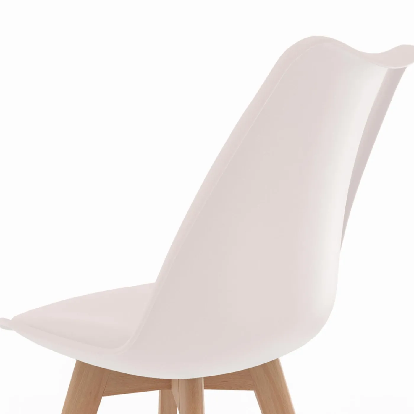 Chaises scandinaves 4 couleurs : pastel rose x2, blanc x2, gris clair x2 et bleu x2