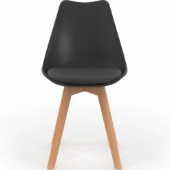 Chaises scandinaves 4 couleurs : blanc x2, gris clair x2, gris foncé x2 et noir x2