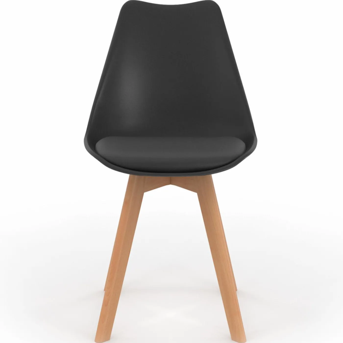 Chaises scandinaves 4 couleurs : blanc x2, gris clair x2, gris foncé x2 et noir x2