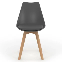 Chaises scandinaves 4 couleurs : gris foncé, gris clair, blanc et jaune