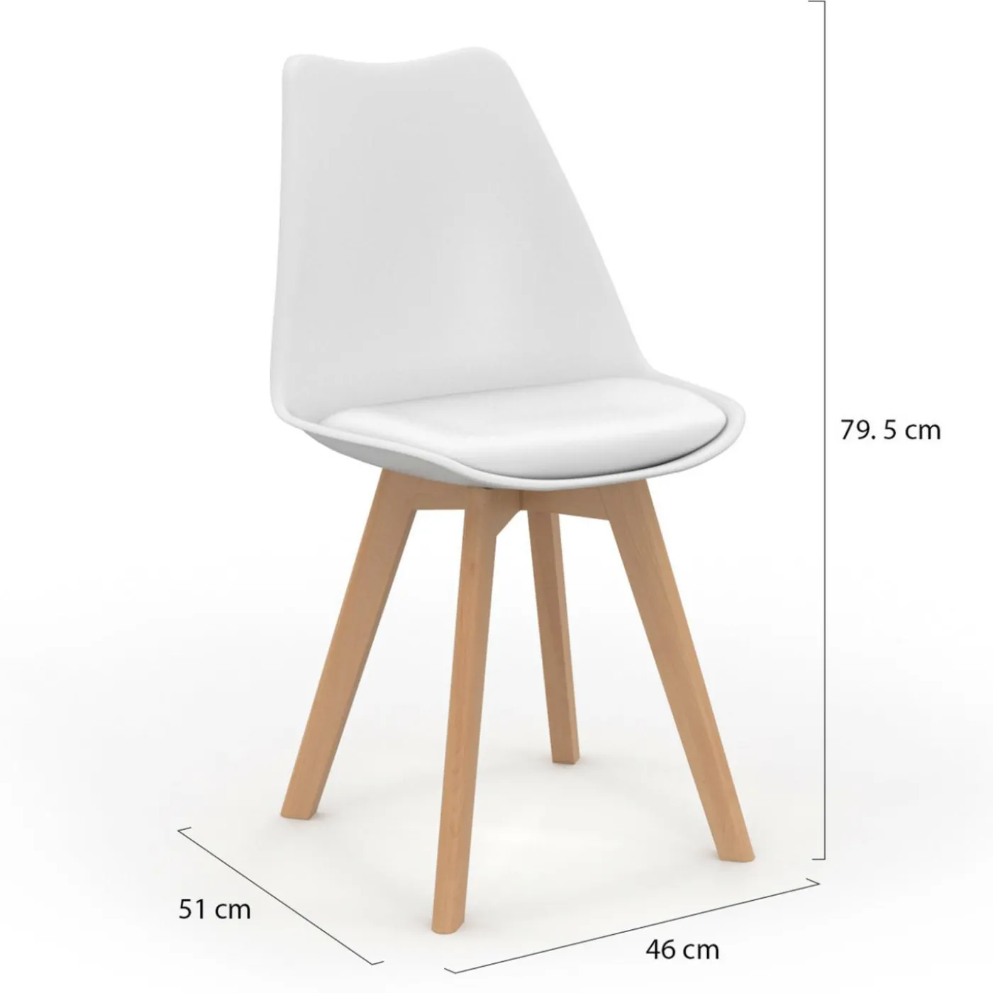 Chaises scandinaves 4 couleurs : gris foncé, gris clair, blanc et jaune
