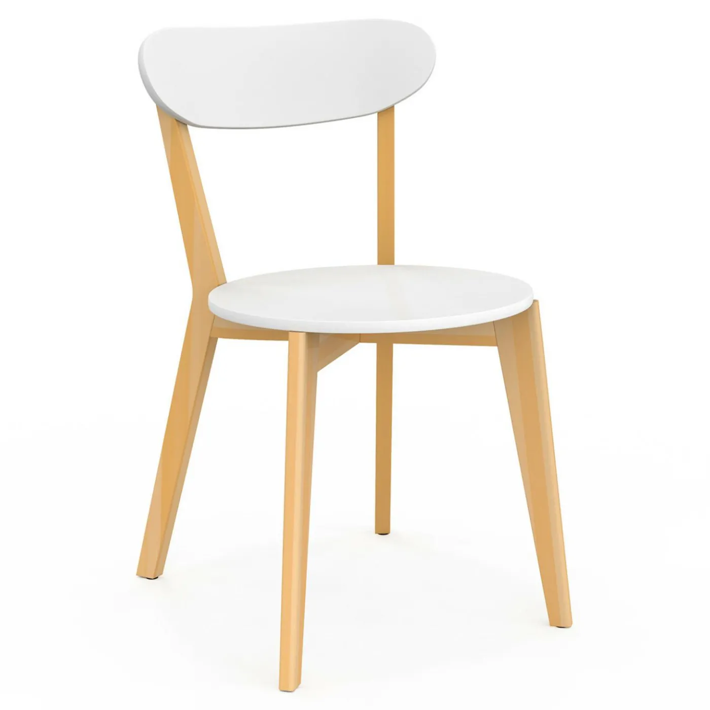 Chaises scandinaves bicolores blanc et bois