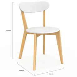 Chaises scandinaves bicolores blanc et bois