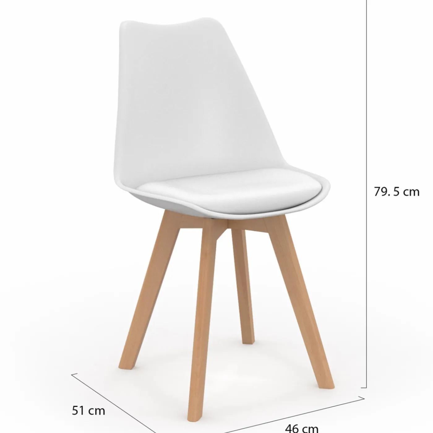 Chaises scandinaves bleu canard et blanc