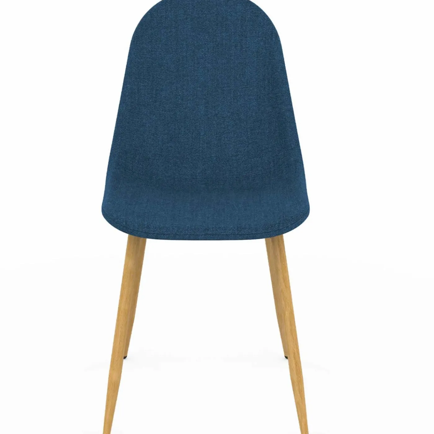 Chaises scandinaves en tissu bleu canard pour salle à manger