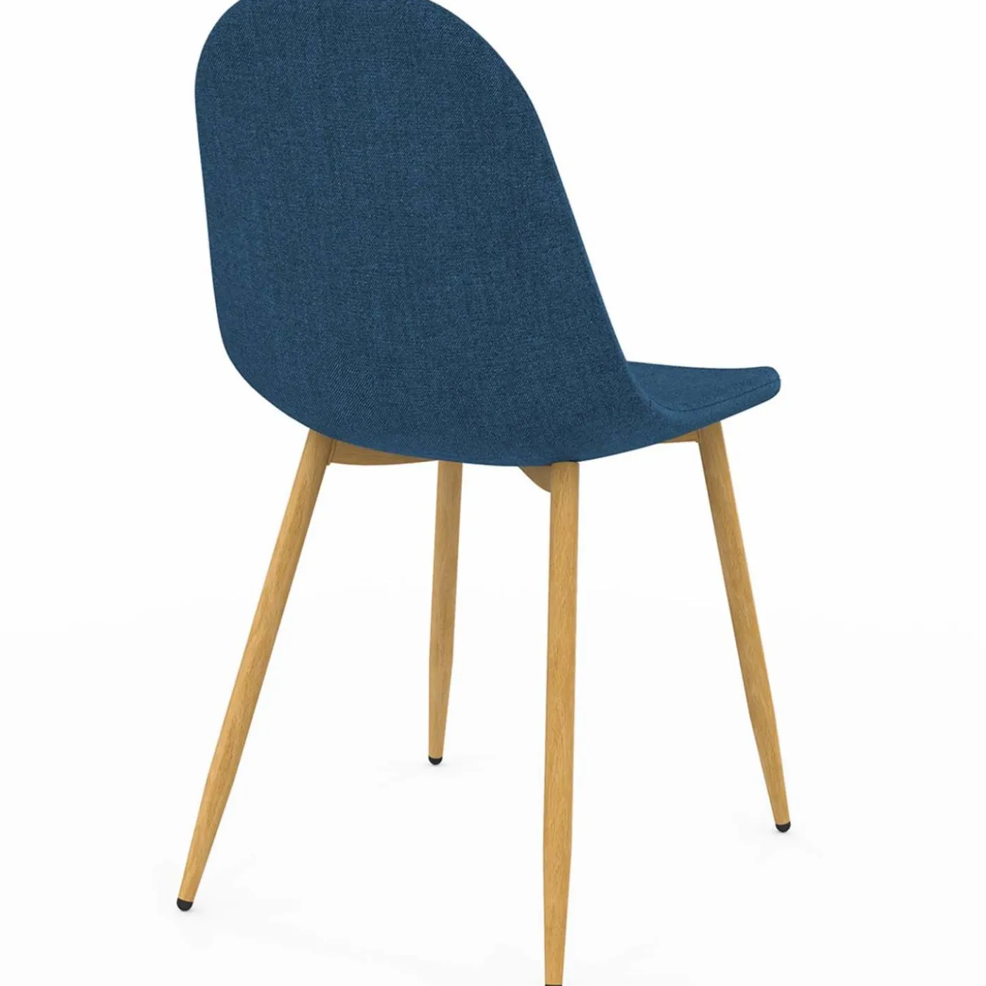 Chaises scandinaves en tissu bleu canard pour salle à manger