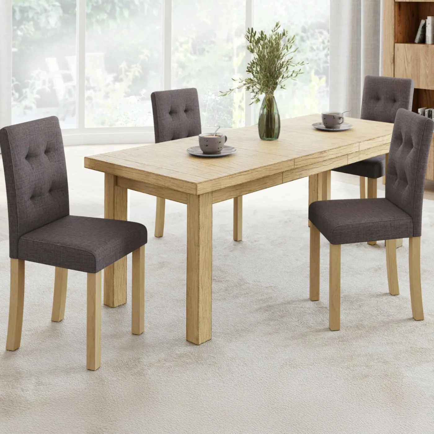 Chaises scandinaves gris foncé