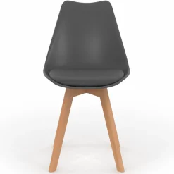 Chaises scandinaves grises avec coussin