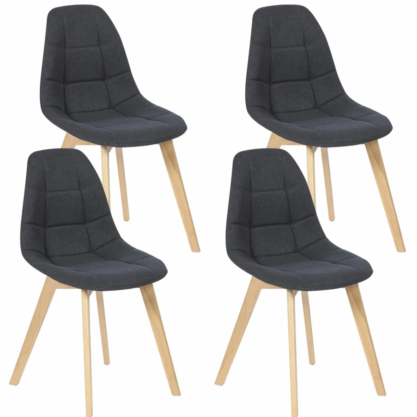 Chaises scandinaves grises pieds en bois