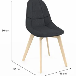 Chaises scandinaves grises pieds en bois