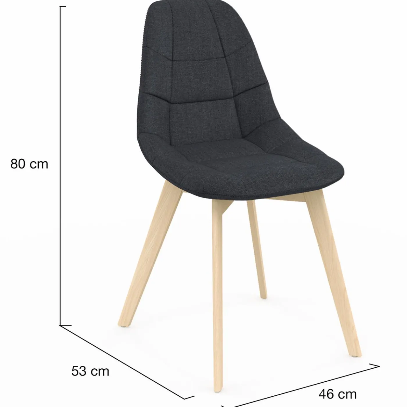 Chaises scandinaves grises pieds en bois